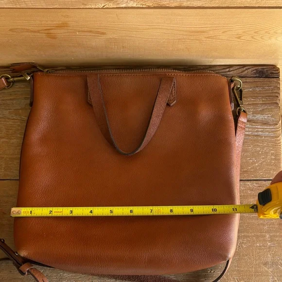 Madewell Cognac Leather Too Zip Crossbody Satchel - Picture 9 of 9